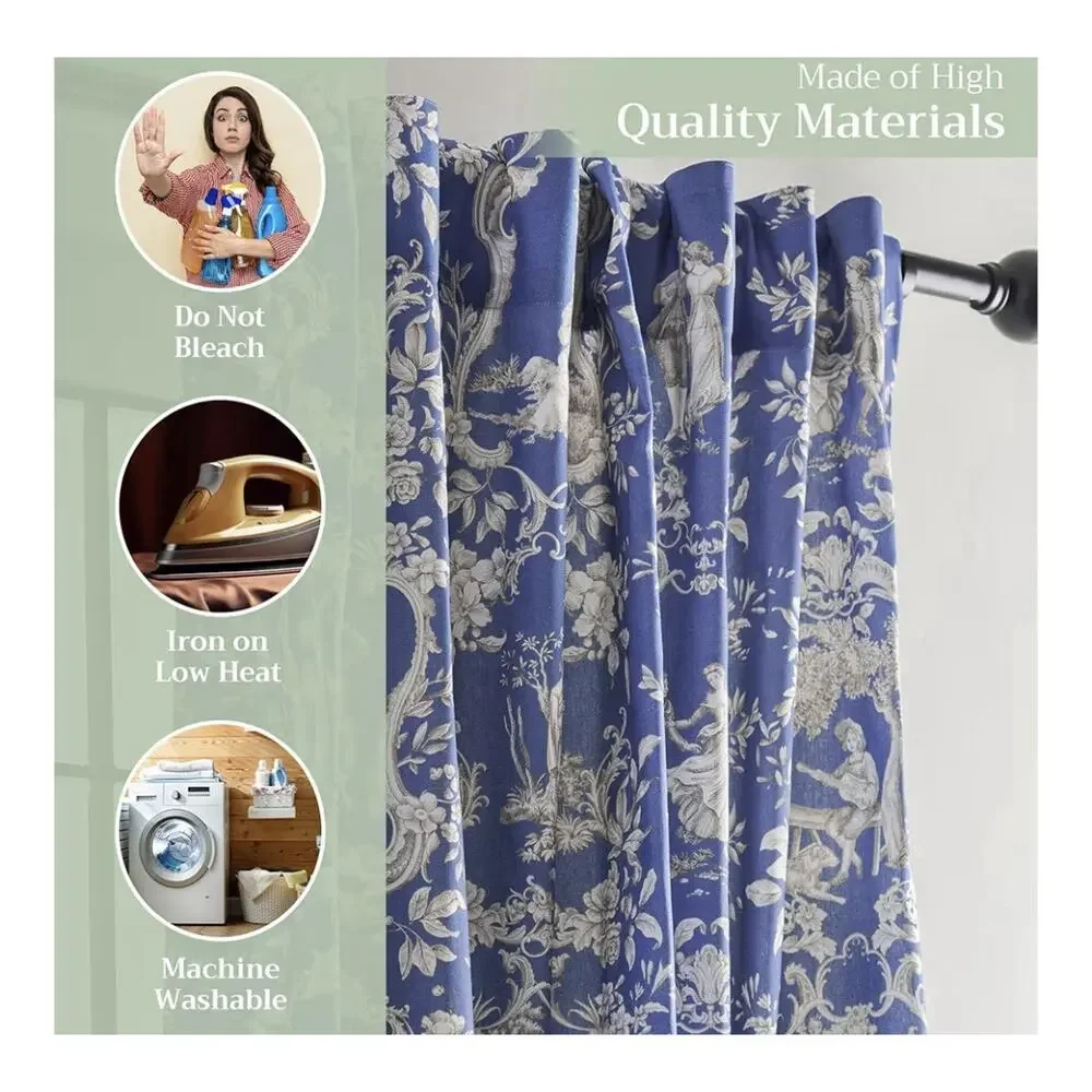 Maison d' Hermine Curtains for Living Room 100% Cotton 96 inch Length One Panel